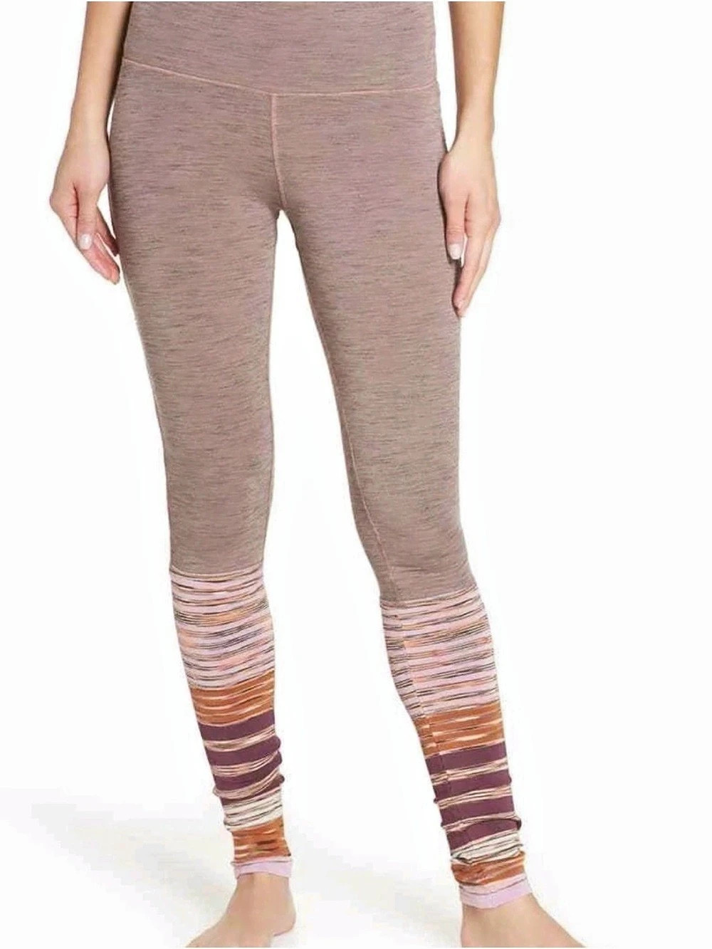FP Movement Alpine Leggings XS/S Heathered Striped Leg Warmer High Waist
